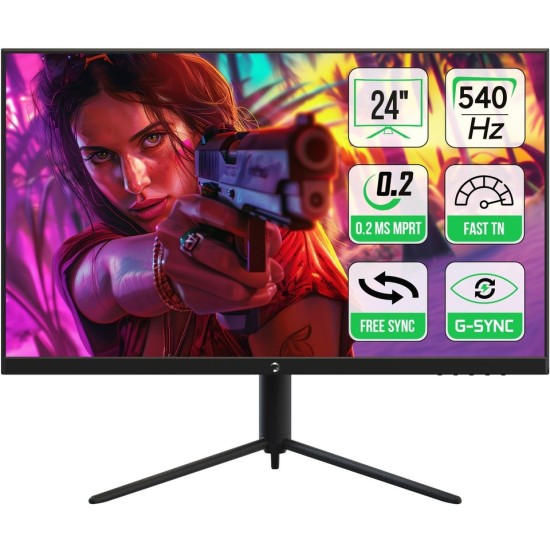 Gamepower 24¨ Lucid S20 540Hz 0.2ms Flat Fast Tn Pivot Rgb Gaming Monitör