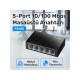 Cudy FS105 5port 10/100MBPS Duvar Montajlı Metal Masaüstü Switch