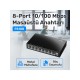 Cudy FS108 8port 10/100MBPS Duvar Montajlı Metal Masaüstü Switch