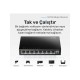 Cudy FS108 8port 10/100MBPS Duvar Montajlı Metal Masaüstü Switch