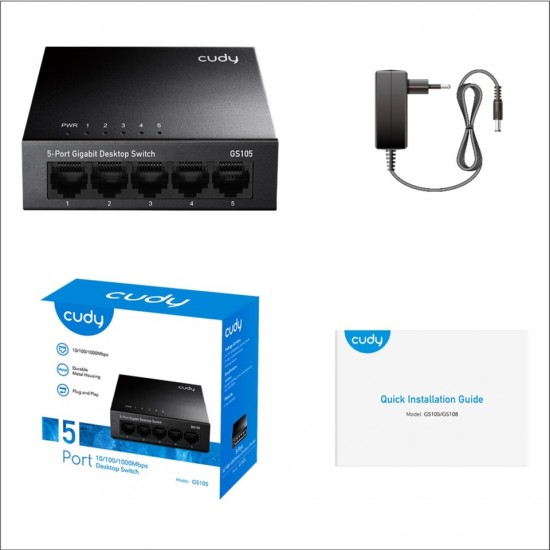 Cudy GS105 5 Port 10/100/1000 Mbps Gigabit Switch