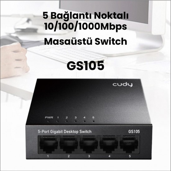 Cudy GS105 5 Port 10/100/1000 Mbps Gigabit Switch
