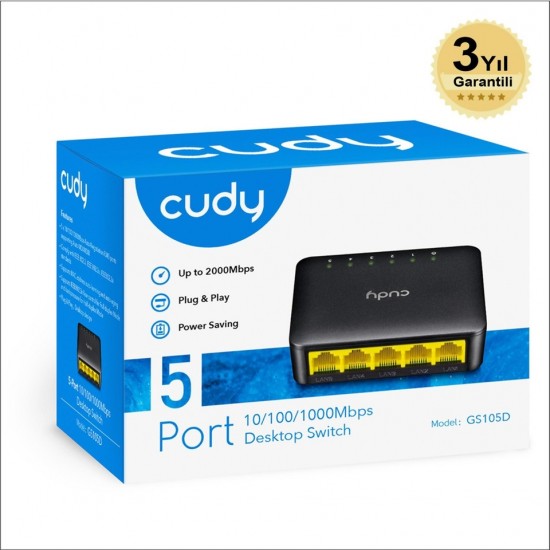 Cudy GS105D 5 Port 10/100/1000 Mbps Gigabit Switch