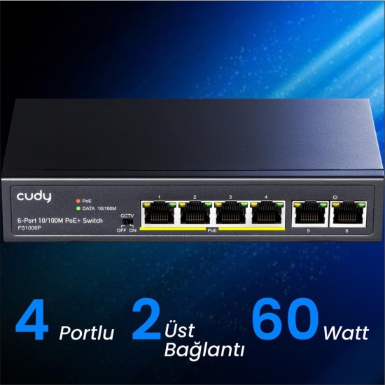 Cudy FS1006P 4 Port 10/100 Mbps Switch
