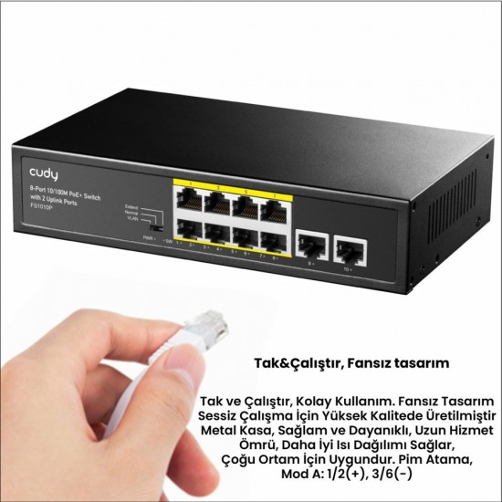 Cudy FS1010P 8 Port 10/100 Mbps Switch
