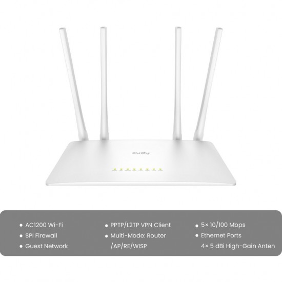 Cudy WR1200 5 Port 1200 Mbps Router