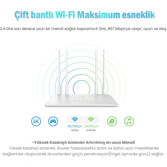 Cudy WR1200 5 Port 1200 Mbps Router