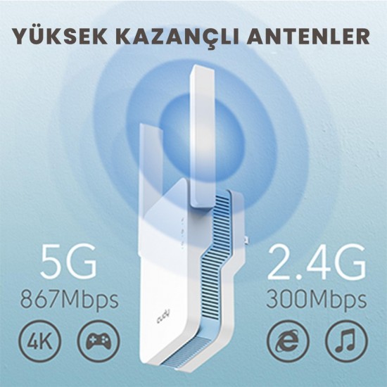 Cudy RE1200 1200 Mbps Wifi Güçlendirici
