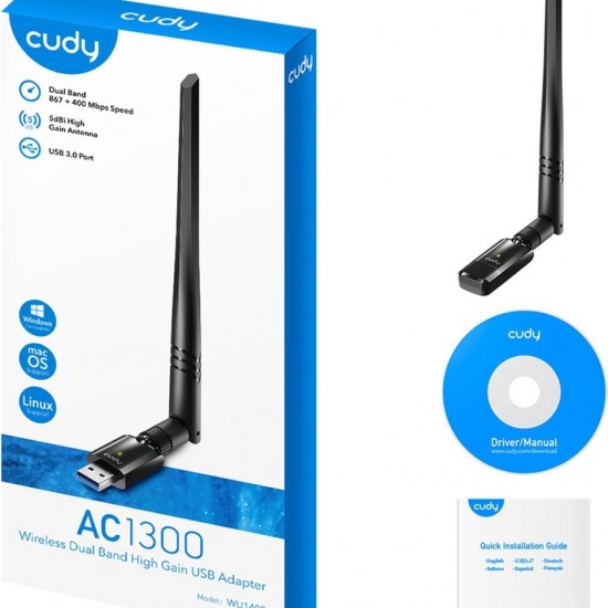 Cudy WU1400 1300 Mbps Kablosuz Ağ Adaptörü