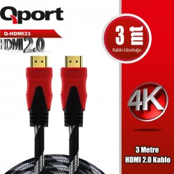 Qport Q-HDMI33 3 m 4K HDMI Kablo