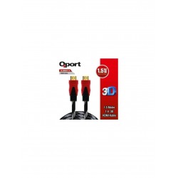 Qport Q-HDMI151 1.5m 2.0V 4K Altın Uçlu Örgülü Kablo