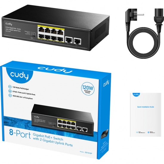 Cudy GS1010P 8 Port 10/100/1000 Mbps Gigabit PoE Switch
