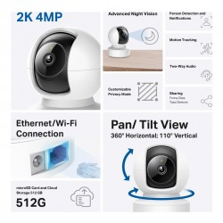 TP-Link Tapo C222 2K 4 MP 360 Derece Gece Görüşlü IP Wi-Fi Güvenlik Kamerası