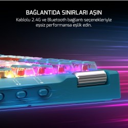 Gamepower Sense RGB TKL Red Switch Kablolu/Kablosuz Mekanik Oyuncu Klavyesi