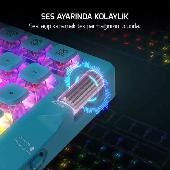 Gamepower Sense RGB TKL Red Switch Kablolu/Kablosuz Mekanik Oyuncu Klavyesi
