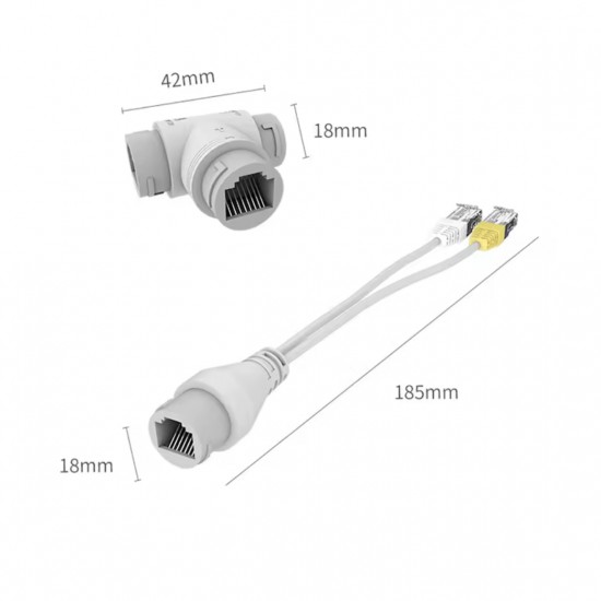 Q-PORT Q-SPLPOE1 POE SPLITTER 2-İN-1 AĞ KÖNNEKTÖRÜ+ 3 YOLLU RJ45 KONNEKTÖRÜ