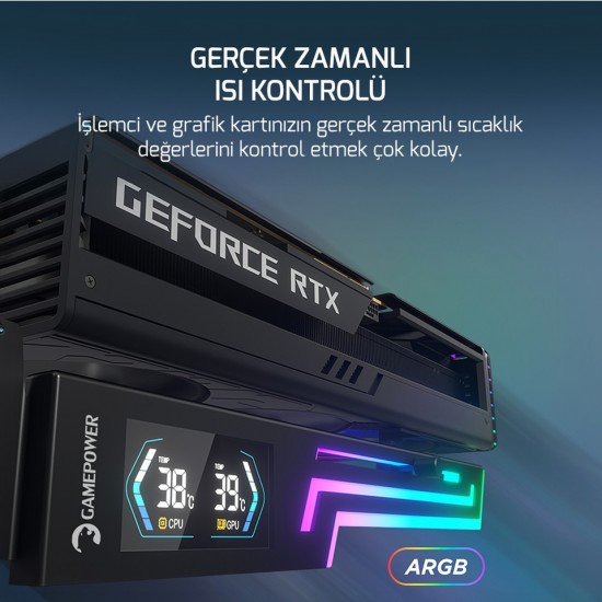 Gamepower HeatSync Siyah ARGB Ekran Kartı Desteği
