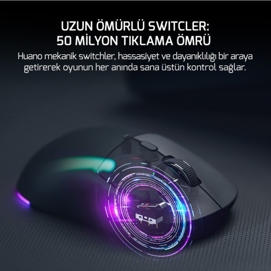 Gamepower Fenix 24.000DPI Triple Mode (Kablolu/bluetooth/2.4g) Siyah Gaming Mouse