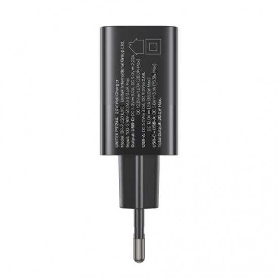 Unitek 20W Hızlı Şarj Adaptörü 1xusb-C P1124ABK-EU