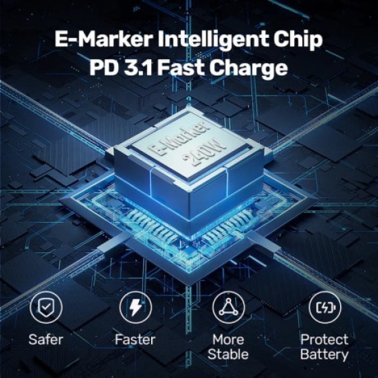 Unitek C14110GY-2M 2 m Type-C to Type-C 240W Hızlı Şarj Kablosu