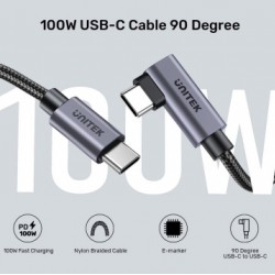 Unitek C14123BK-2M 2 m Type-C to Type-C Hızlı Şarj Kablosu