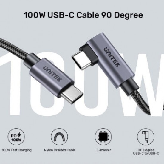 Unitek C14123BK-2M 2 m Type-C to Type-C Hızlı Şarj Kablosu